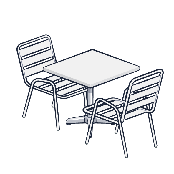 <b>TABLE ET CHAISES DE BISTROT</b>